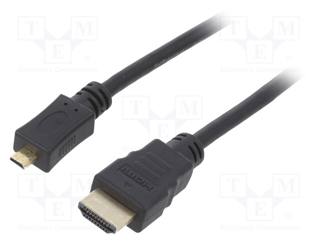 Cable; Ethernet,HDMI 2.1; HDMI plug,both sides; 1m; black