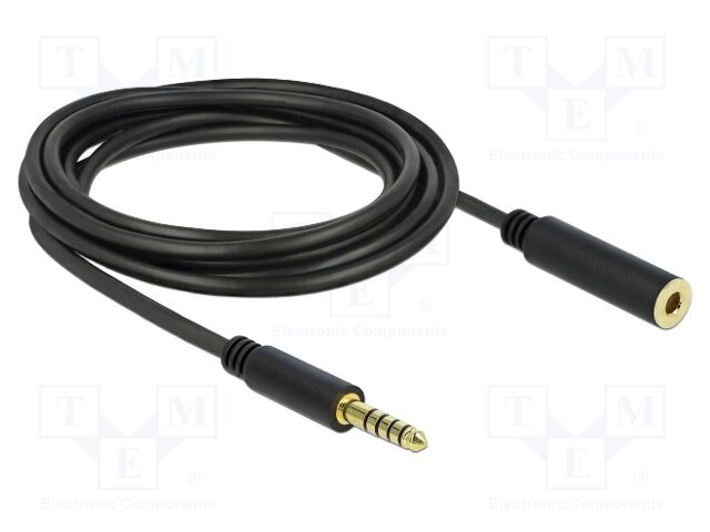 Cable; Jack 4.4mm 5pin socket,Jack 4.4mm 5pin plug; 3m; black