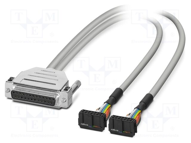 Cable; D-Sub 25pin socket,IDC/FLK 2x14pin; PVC; Len: 5m; grey