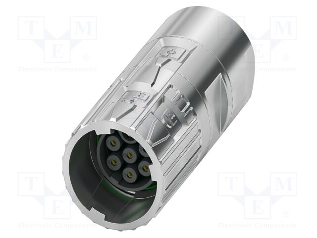 Connector: M17; plug; M17 PRO; PIN: 7; 630V; 14A; IP67; 6+PE; crimped