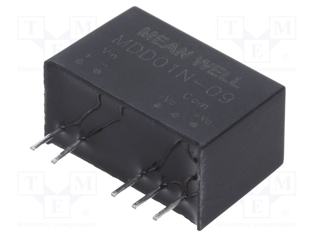 Converter: DC/DC; 1W; Uin: 21.6÷26.4V; Uout: 9VDC; Uout2: -9VDC; SIP7