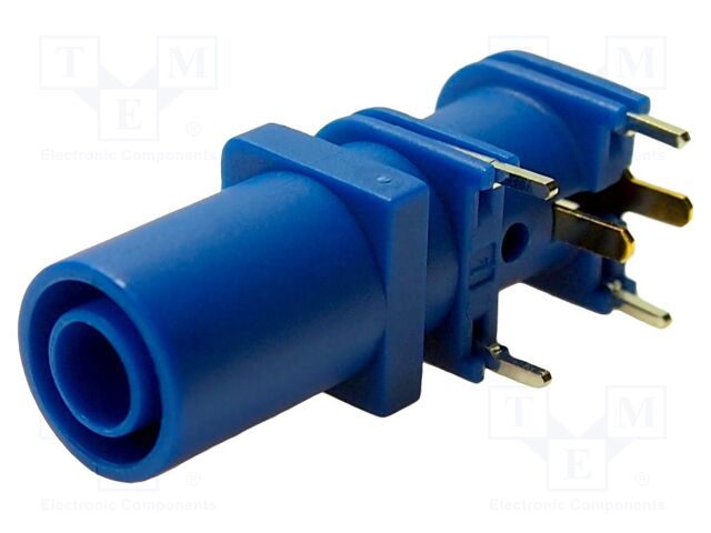 Connector: 4mm banana; socket; 1kVDC; 10A; 33mm; blue; gold-plated