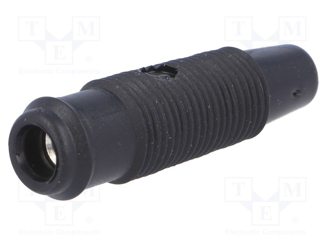 Adapter; 4mm banana; black; banana 4mm socket