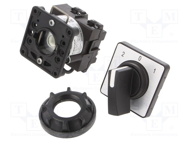 Switch: cam switch; Stabl.pos: 3; 12A; 2-0-1; Poles: 1; Pos: 3