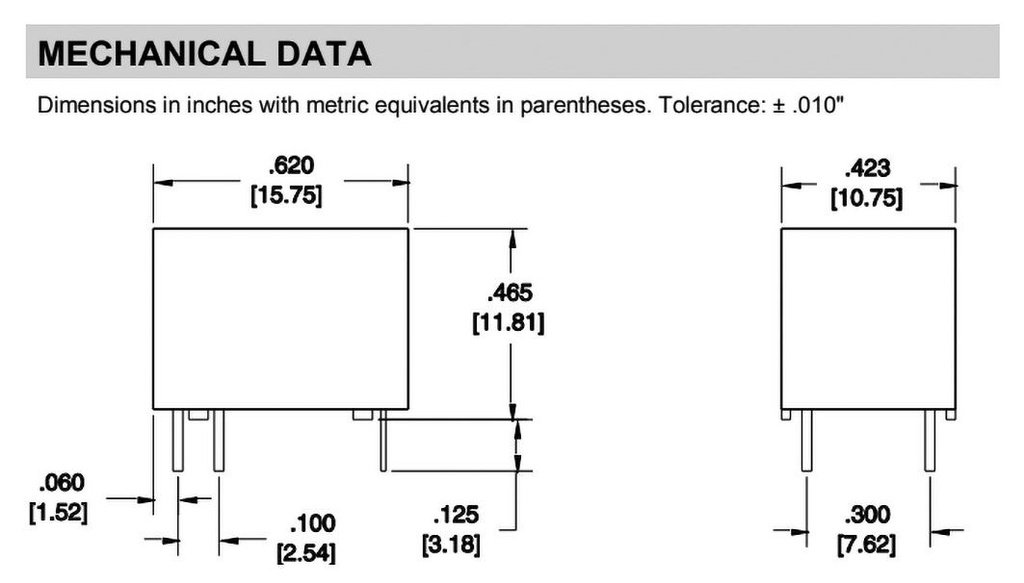 Relay: electromagnetic; SPDT; Ucoil: 5VDC; 1A/125VAC; 1A/30VDC; 1A