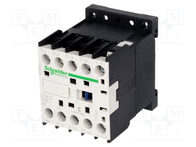 Contactor: 3-pole; NO x3; Auxiliary contacts: NC; 24VDC; 12A; 690V