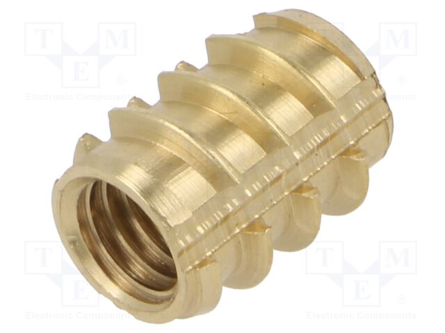 Threaded insert; brass; M8; BN: 37879; L: 16mm; FOAMSERT®