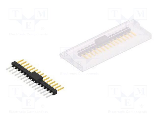 Connector: pin strips; pin header; male; PIN: 15; 2.54mm; SMT; 1x15