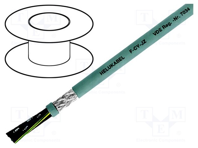 Wire; F-CY-JZ; 32G0,75mm2; tinned copper braid; PVC; grey