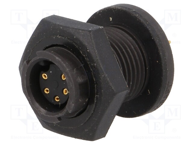 Connector: circular; Series: EN2; socket; female; THT; PIN: 5; 3A