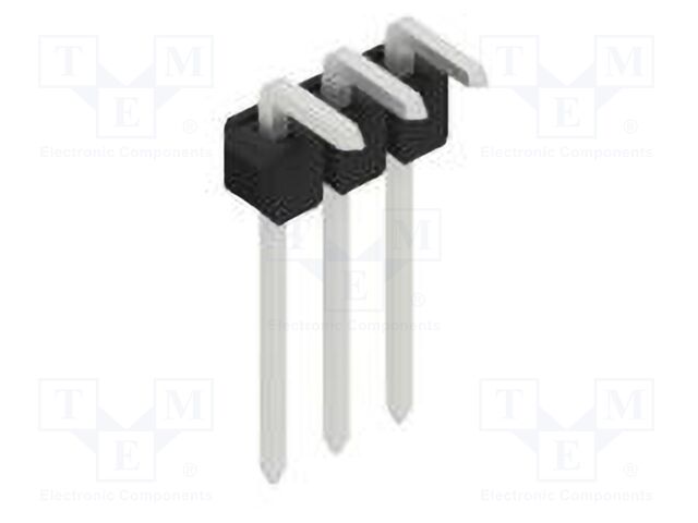 Connector: pin strips; pin header; male; PIN: 3; 2.54mm; THT; 1x3
