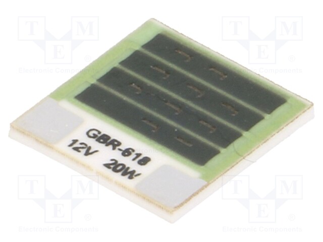 Resistor: thick film; heating; glued; 7.2Ω; 20W; 12.7x12.7x1mm