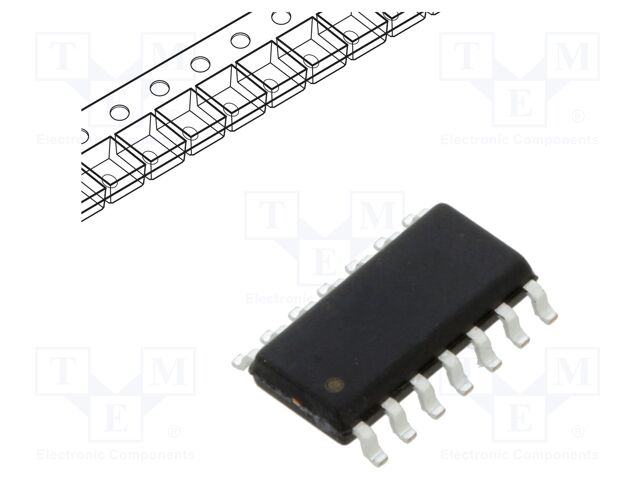 MOSFET Driver, Half Bridge, 10 V to 20 V supply, 1.4 A out, 270 ns delay, SOIC-14