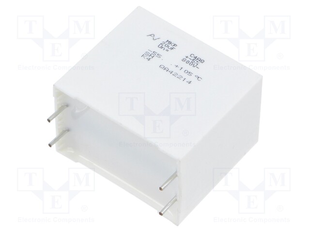Capacitor: polypropylene; DC-Link; 20uF; ESR: 4.7mΩ; C4AQ; THT; ±5%