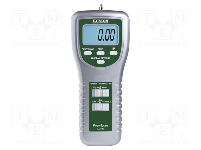 Meter: force; LCD 5 digits; 0÷196N,0÷20kg,0÷44Ibs; 0.5%; 551g