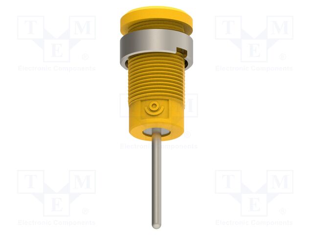 Connector: 4mm banana; socket; yellow-green; nickel plated