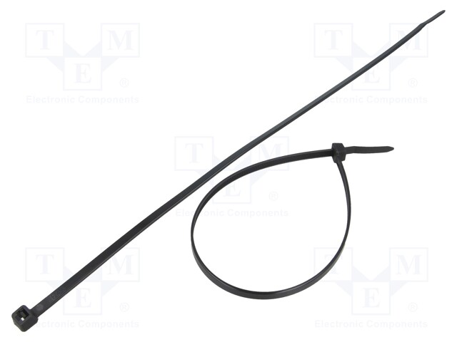 Cable tie; L: 280mm; W: 4.8mm; polyamide; 333N; black; Ømax: 76mm
