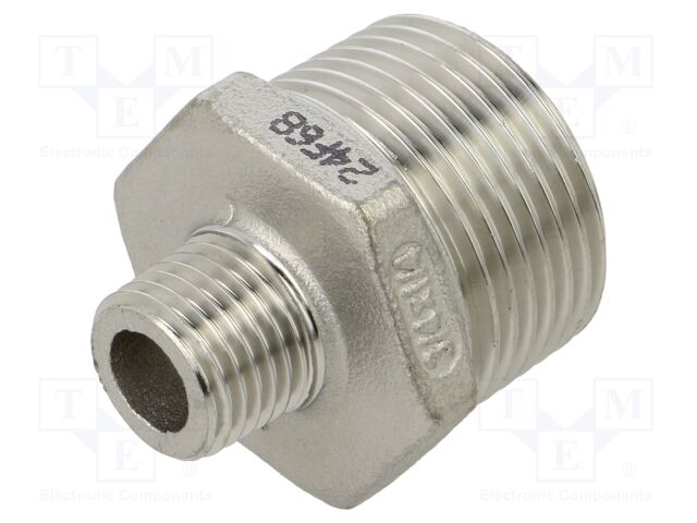 Male-male,reductive; max.10.5bar; 1.4408 stainless steel; G316