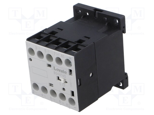 Contactor: 4-pole; NO x4; 24VDC; 9A; for DIN rail mounting; BG