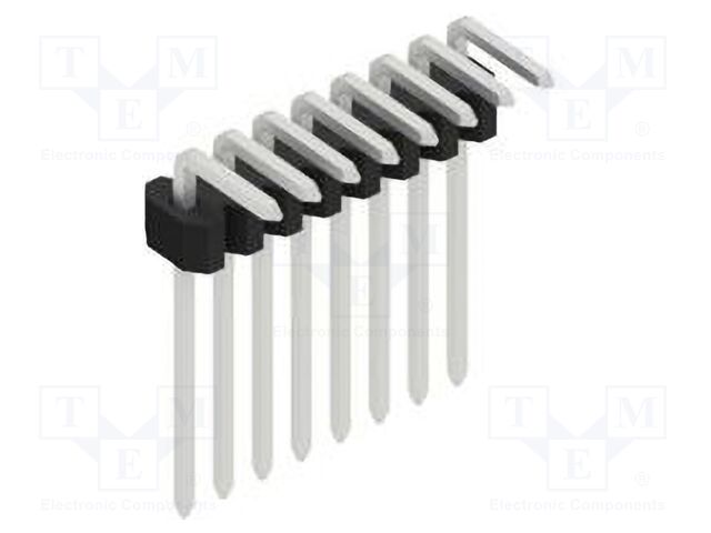 Connector: pin strips; pin header; male; PIN: 8; 1.27mm; THT; 1x8