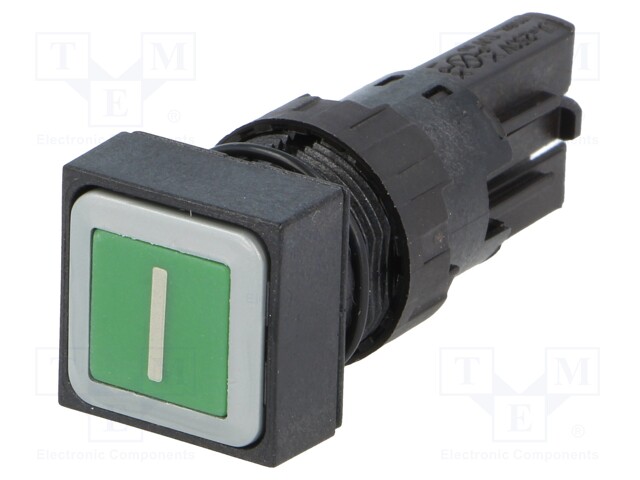 Switch: push-button; Stabl.pos: 1; 16mm; green; Pos: 2; -25÷70°C