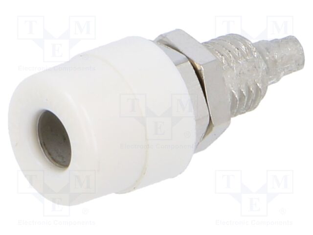 Connector: 4mm banana; socket; 32A; 60VDC; white; screw; -25÷85°C