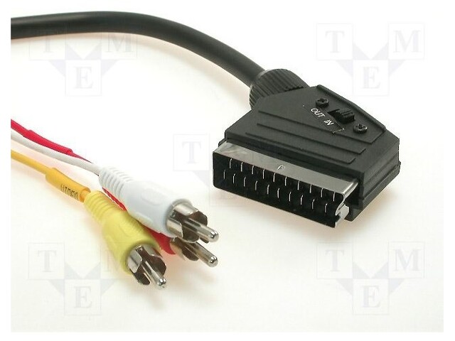Cable; RCA plug x3,SCART plug; 2m
