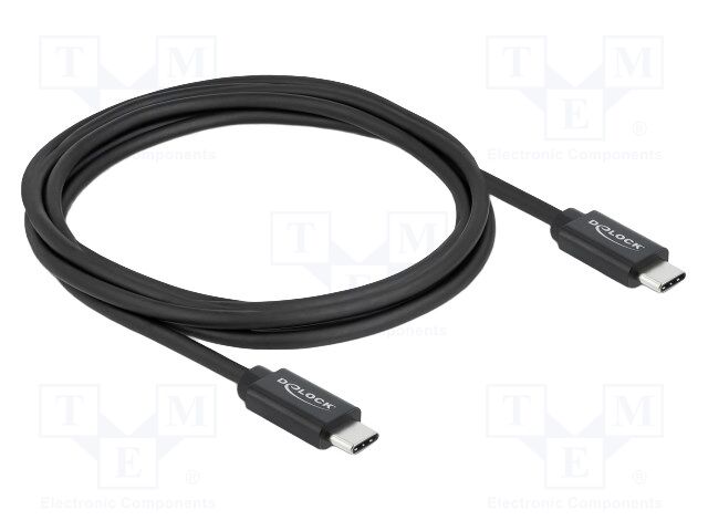Cable; bidirectional,USB 3.2; USB C plug,both sides; 2m; black