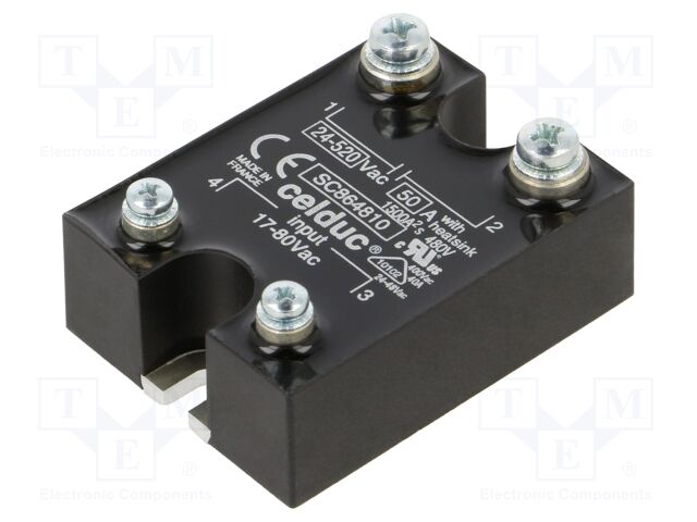 Relay: solid state; Ucntrl: 17÷60VAC; 50A; 24÷520VAC; -40÷100°C