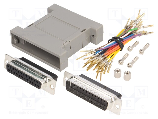 Transition: adapter; D-Sub 25pin male,D-Sub 25pin female