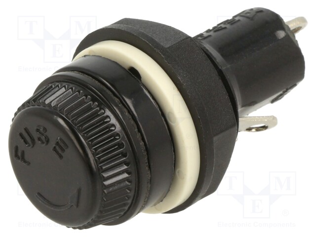 Fuse holder; 5x20mm; 10A; on panel; Cutout: Ø14mm; -25÷70°C; 250VAC