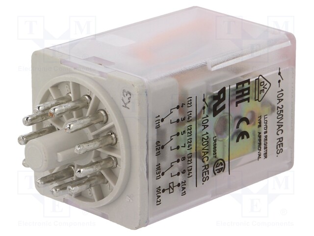 Relay: electromagnetic; 3PDT; Ucoil: 110VAC; 10A/250VAC; 10A/24VDC