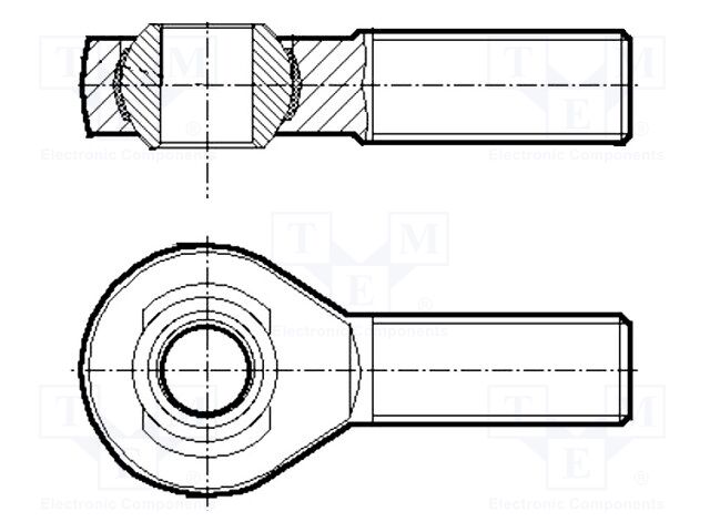 Ball joint; 10mm; Thread: M10; Mat: steel; Man.series: DURBAL