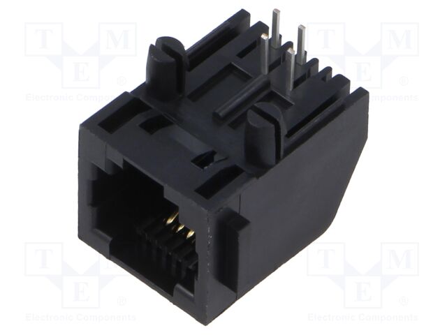 Socket; RJ11; PIN: 4; Layout: 6p4c; on PCBs,PCB snap; THT
