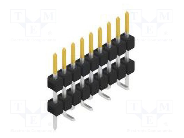 Connector: pin strips; pin header; male; PIN: 9; 2.54mm; SMT; 1x9