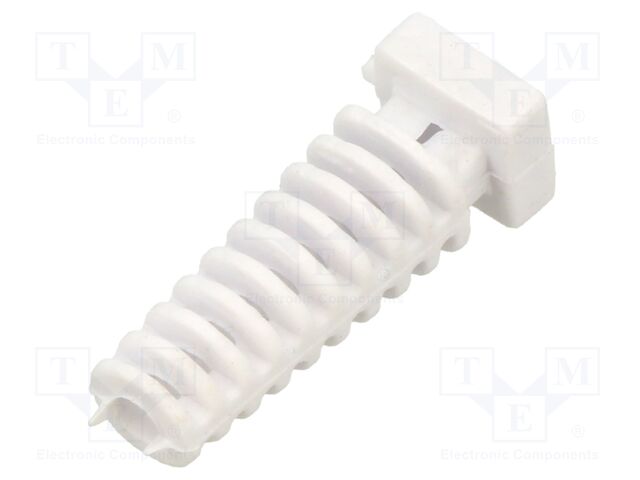 Strain relief; Øhole: 3mm; elastomer; white; L: 23mm