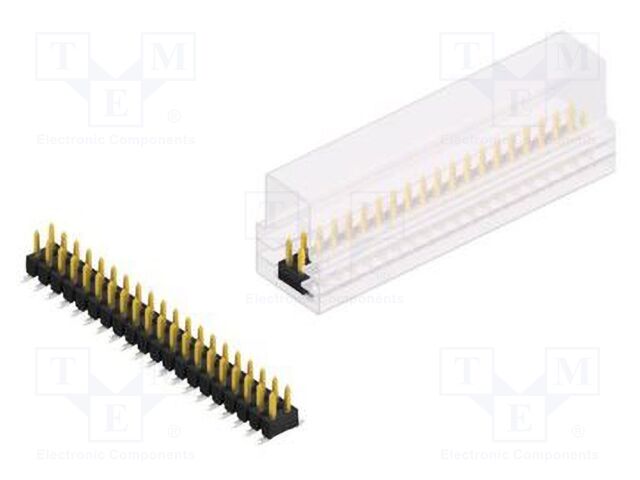 Connector: pin strips; pin header; male; PIN: 40; 2.54mm; SMT; 2x20