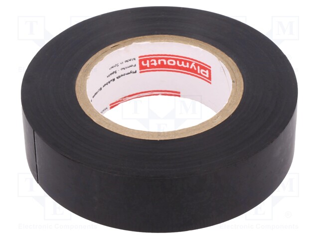 Tape: electrical insulating; W: 19mm; L: 20m; D: 0.15mm; black; 220%