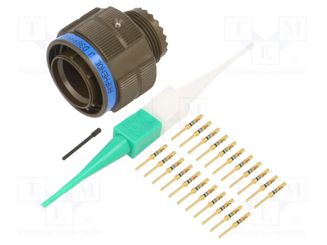 Connector: circular; D38999 series III; plug; male; PIN: 22; olive