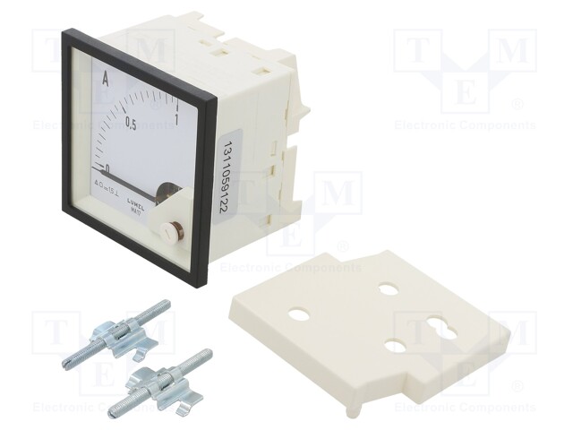 Meter; on panel; analogue; 0÷1A; Class: 1,5; IP52; Length: 61mm; 600V