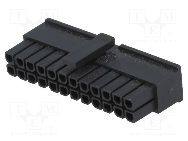 Plug; wire-board; female; MF30; 3mm; PIN: 24; w/o contacts