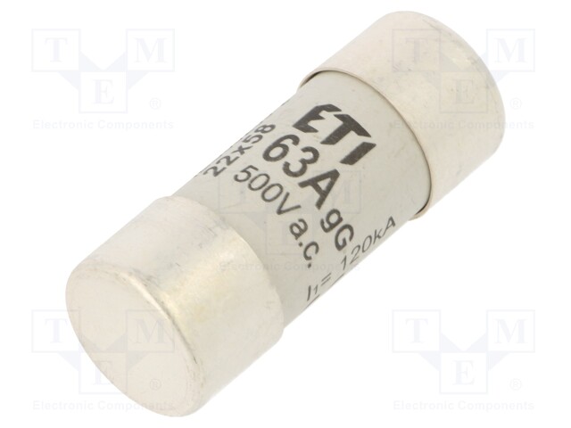 Fuse: fuse; gG; 63A; 690VAC; cylindrical,industrial; 22x58mm