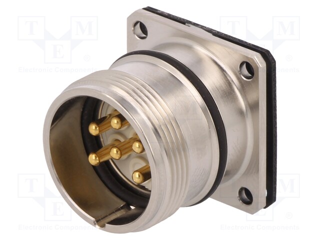 Connector: M23; socket; PIN: 6; male; soldering; straight; 20A; IP67