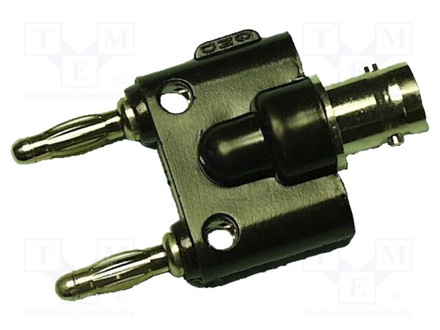 Adapter; 3A; Insulation: nylon; banana 4mm plug x2,BNC plug