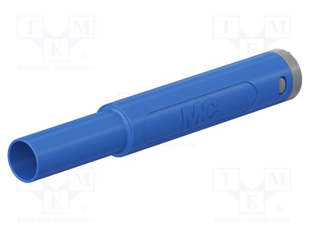 Connector: 4mm banana; plug; 32A; 1kV; blue; insulated; 2.5mm2