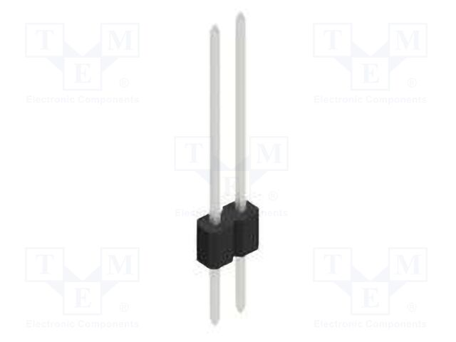 Connector: pin strips; pin header; male; PIN: 2; 1.27mm; THT; 1x2