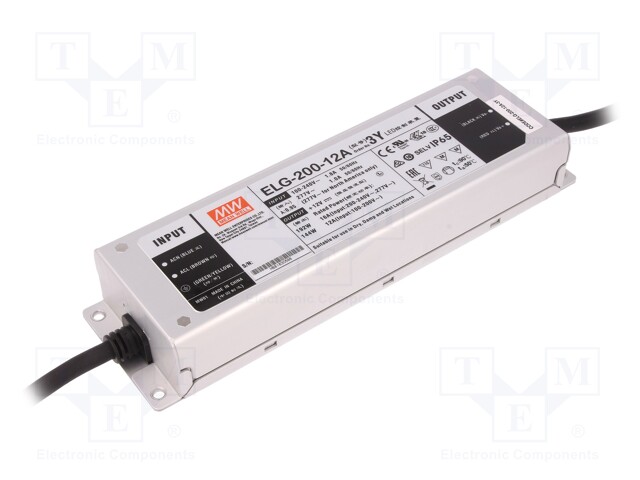 Power supply: switched-mode; LED; 192W; 12VDC; 10.8÷13.2VDC; 8÷16A