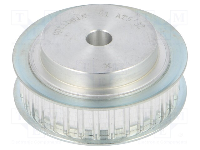 Belt pulley; AT5; W: 10mm; whell width: 21mm; Ø: 49.7mm; aluminium