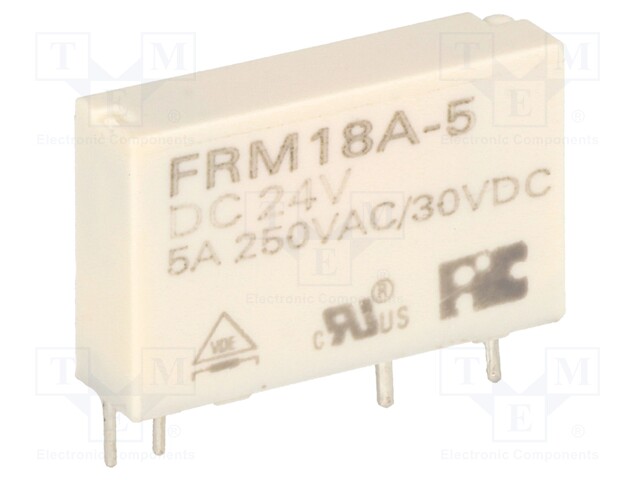 Relay: electromagnetic; SPST-NO; Ucoil: 24VDC; 5A/250VAC; 5A/30VDC
