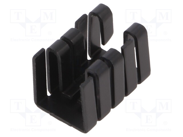 Heatsink: extruded; U; TO220; black; L: 19mm; W: 12.8mm; H: 12.7mm